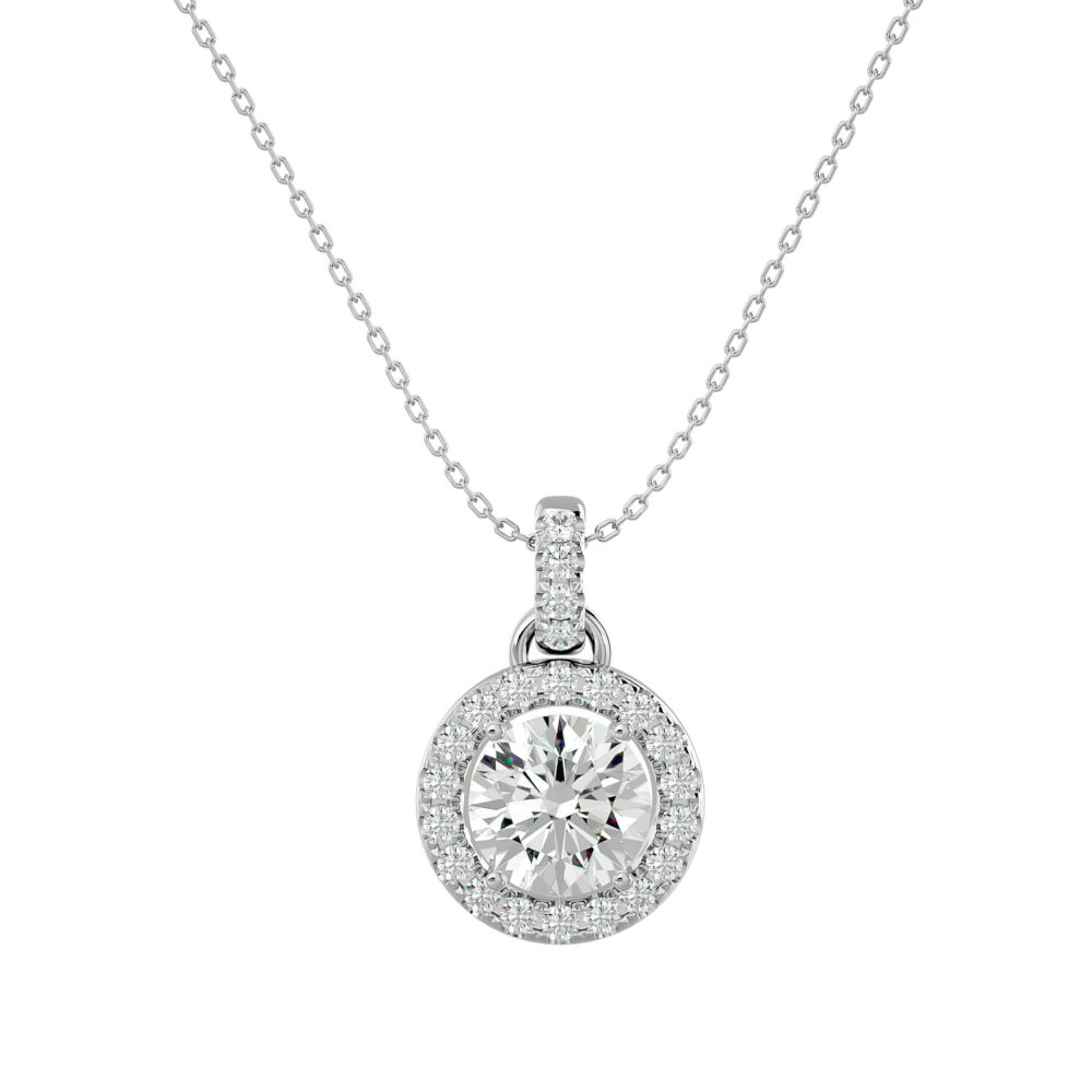 1 CT Round Solitaire Lab Grown Diamond Pendant - Image 4