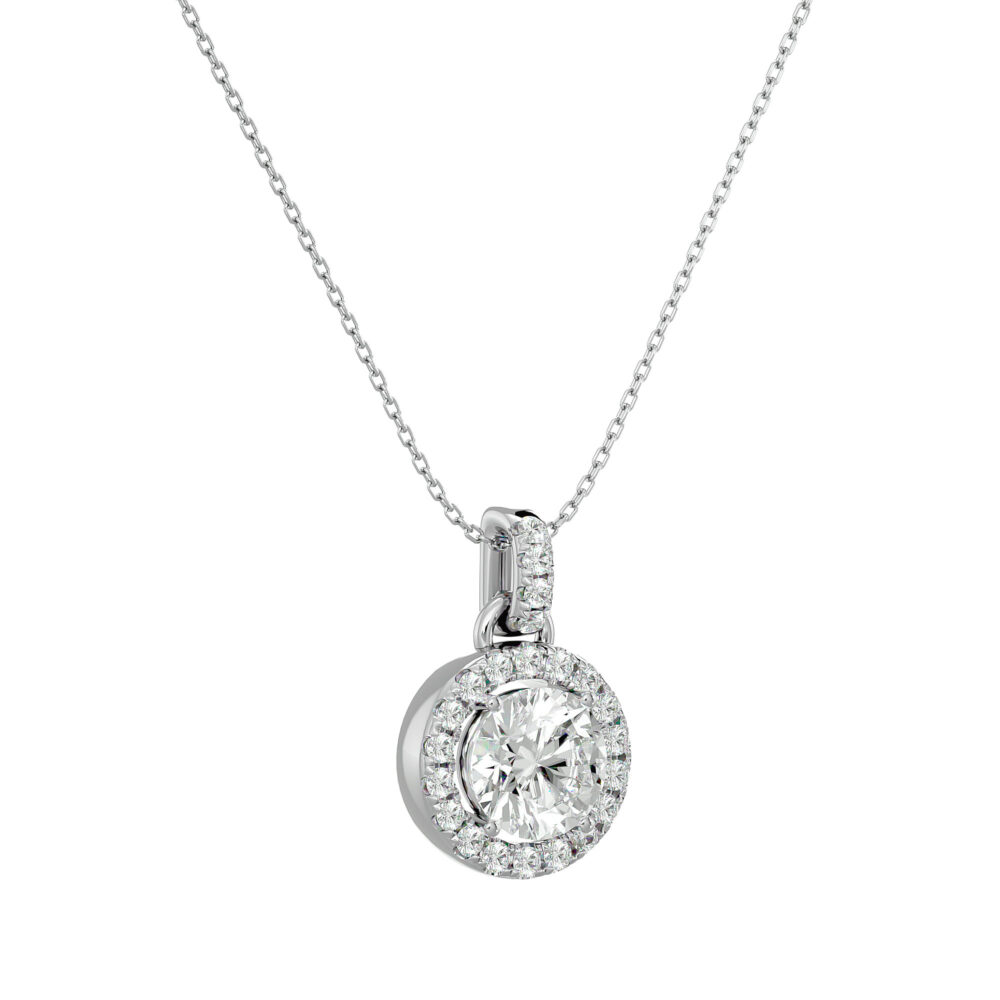 1 CT Round Solitaire Lab Grown Diamond Pendant - Image 6