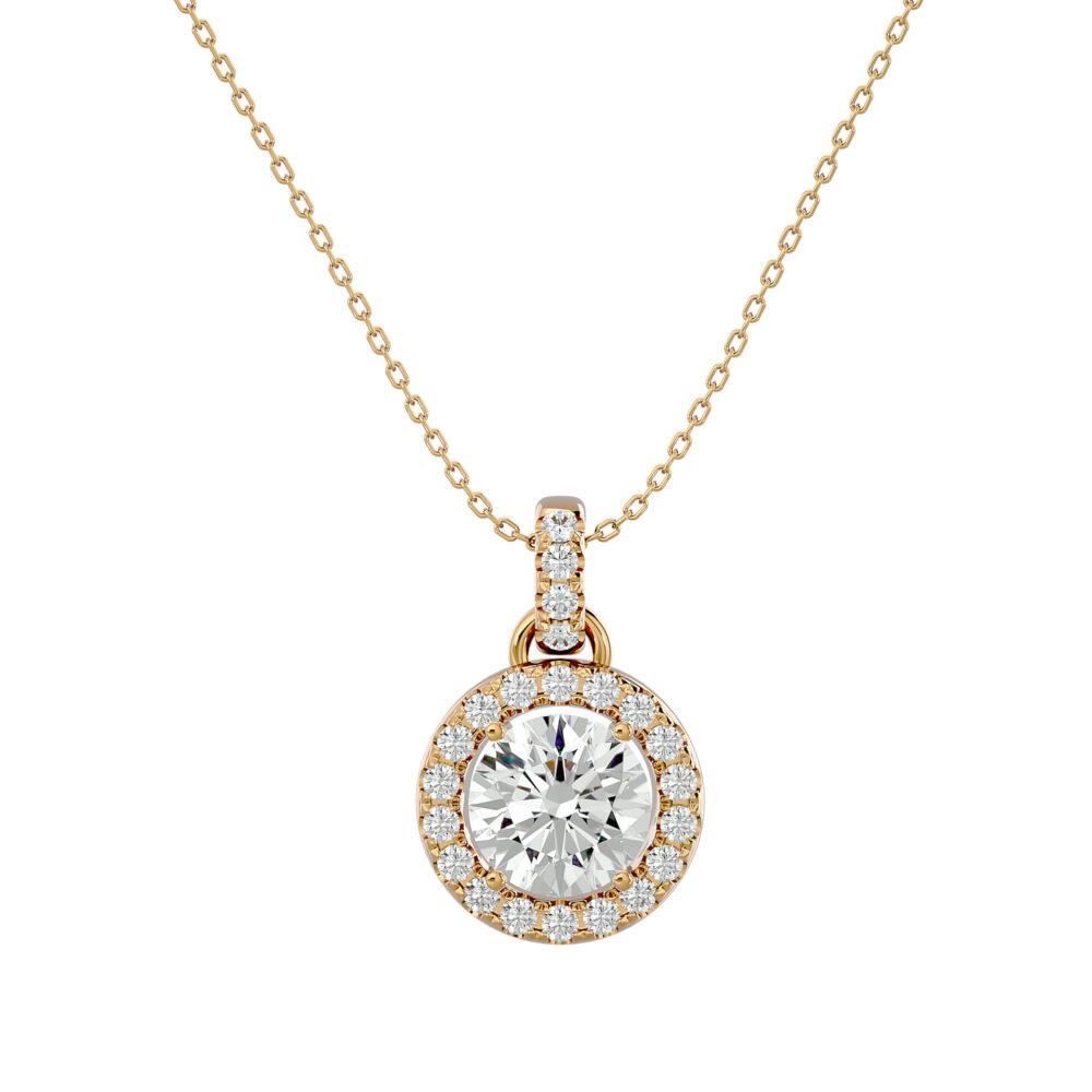 1 CT Round Solitaire Lab Grown Diamond Pendant