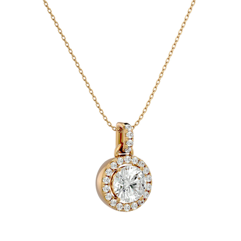 1 CT Round Solitaire Lab Grown Diamond Pendant - Image 3