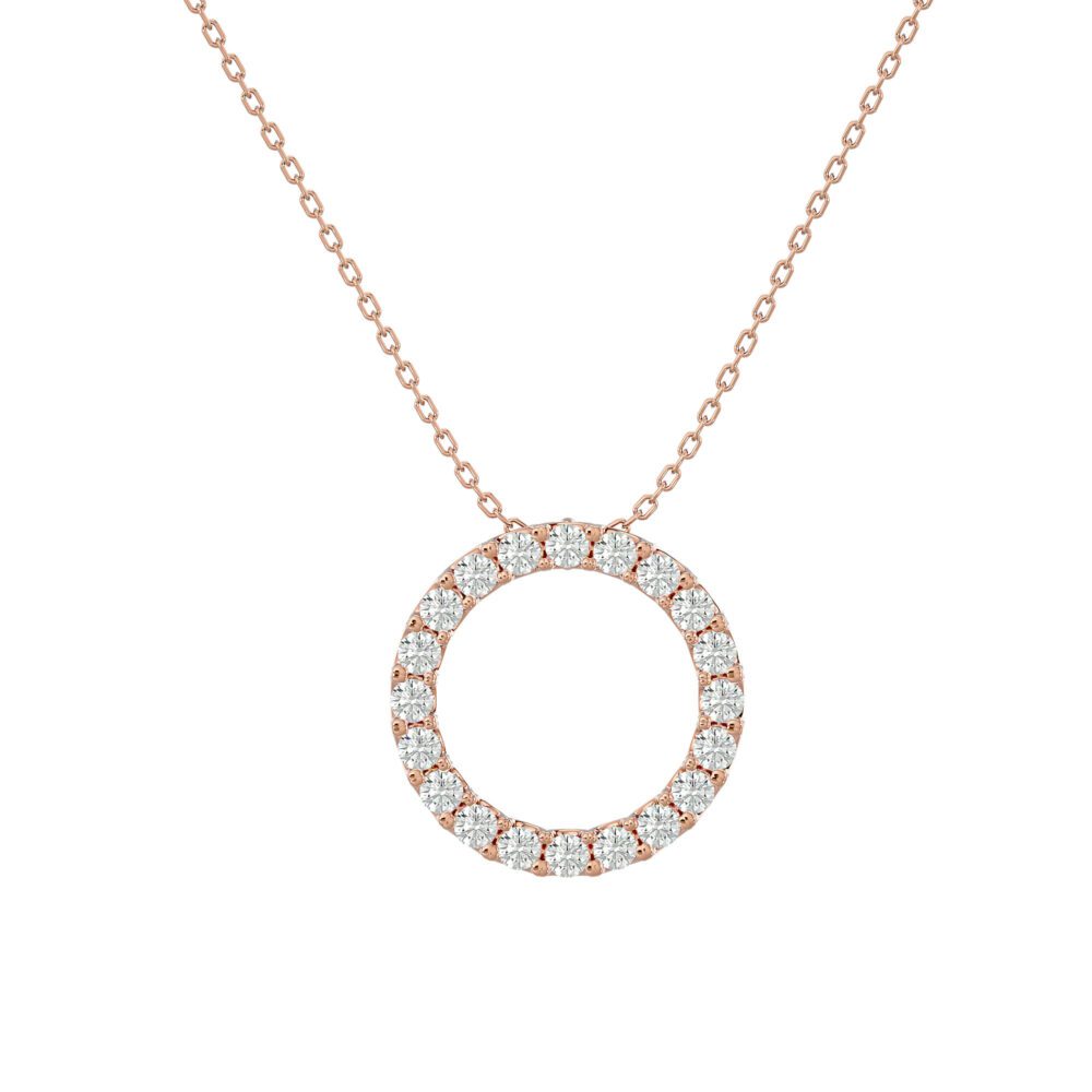 Circle Round Lab Grown Diamond Pendant - Image 7