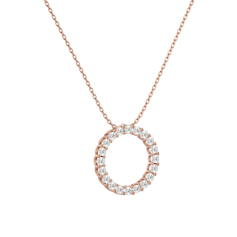 Circle Round Lab Grown Diamond Pendant - Image 3
