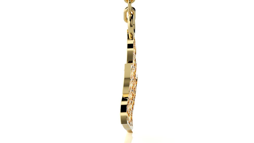 Leaf Shaped Round Lab Grown Diamond Pendant - Image 3