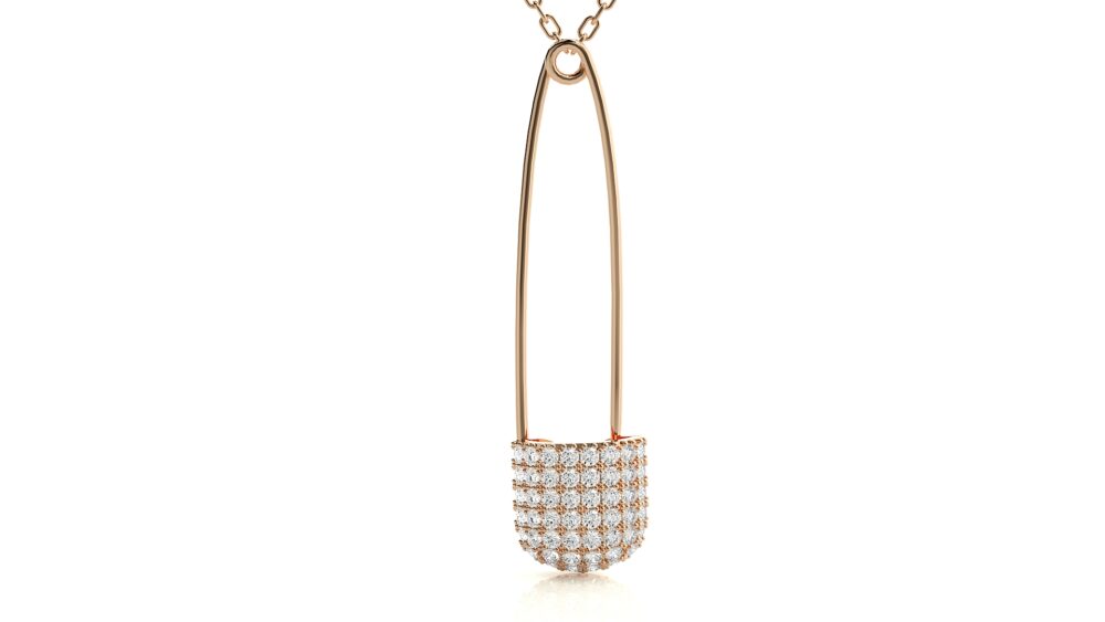 Pin Shaped Round Lab Grown Diamond Pendant - Image 7