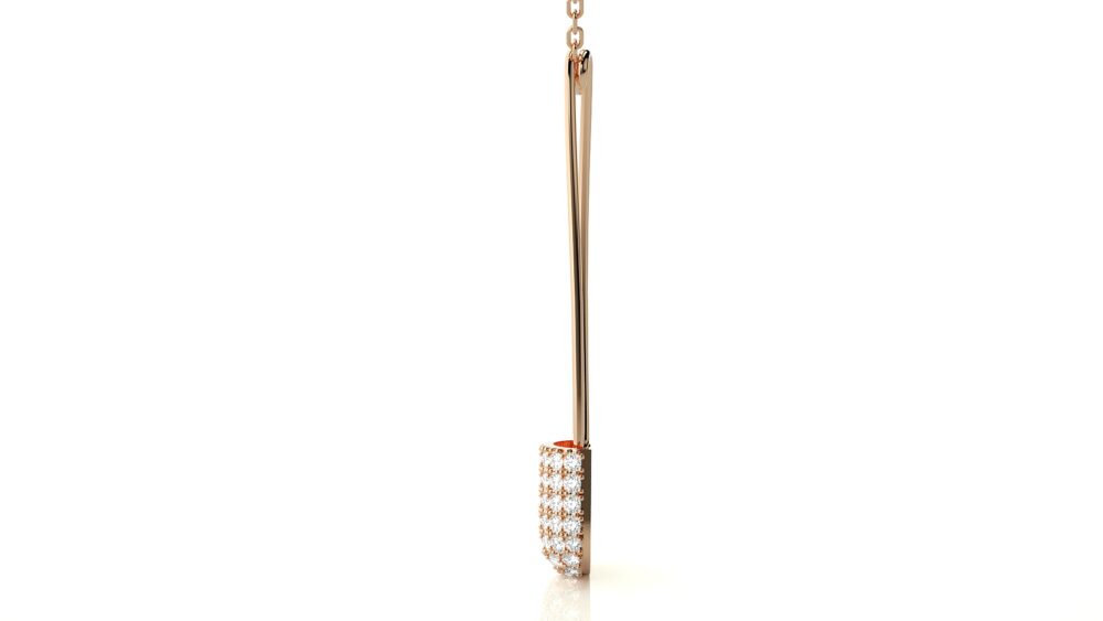 Pin Shaped Round Lab Grown Diamond Pendant - Image 9