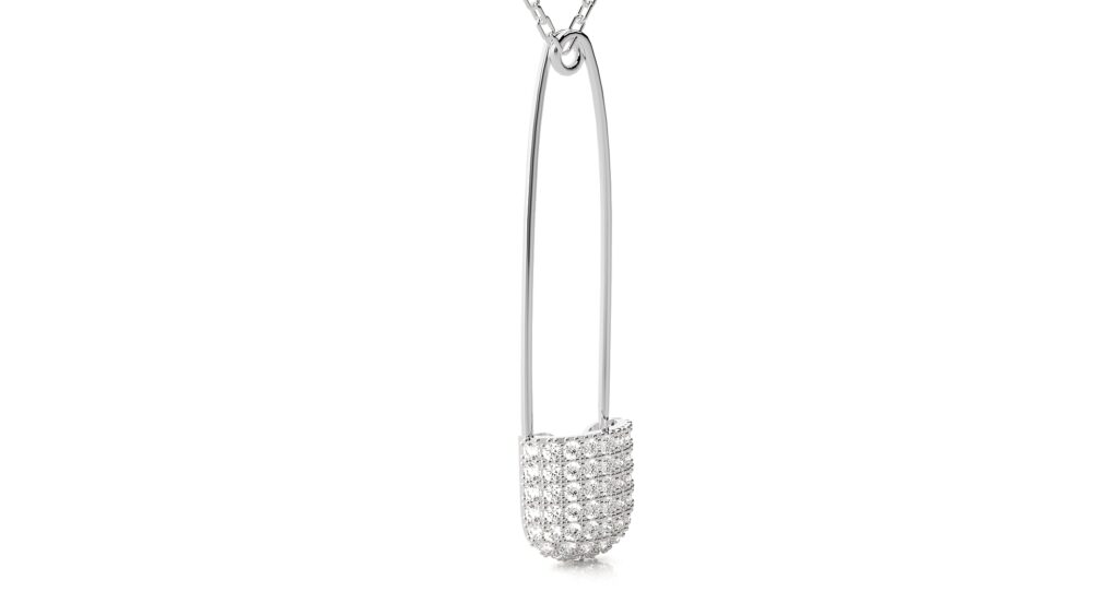 Pin Shaped Round Lab Grown Diamond Pendant - Image 5