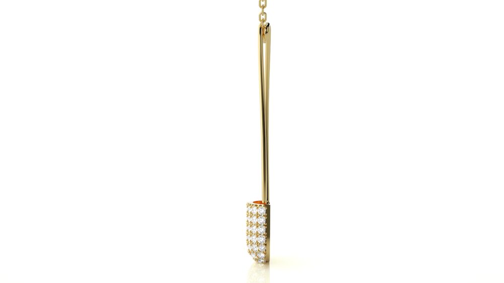 Pin Shaped Round Lab Grown Diamond Pendant - Image 3