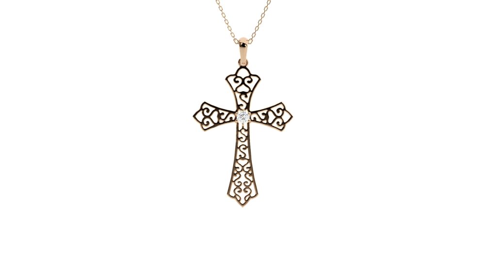 Cross Lab Grown Diamond Pendant - Image 4