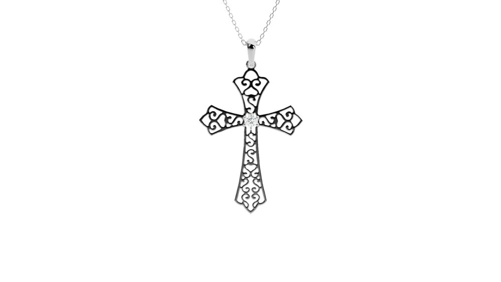 Cross Lab Grown Diamond Pendant - Image 7