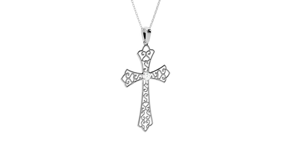 Cross Lab Grown Diamond Pendant - Image 8