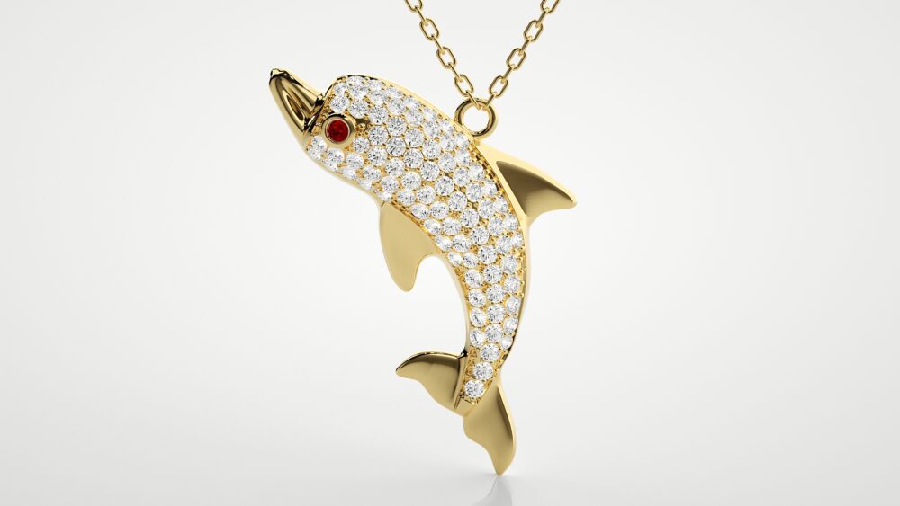 Fish Lab Grown Diamond Pendant