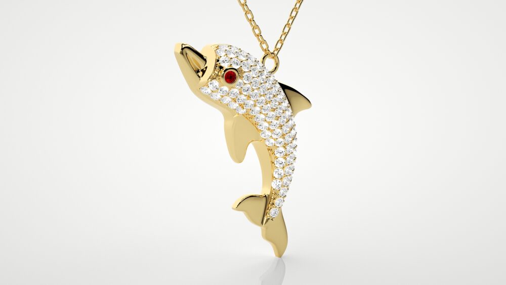 Fish Lab Grown Diamond Pendant - Image 2