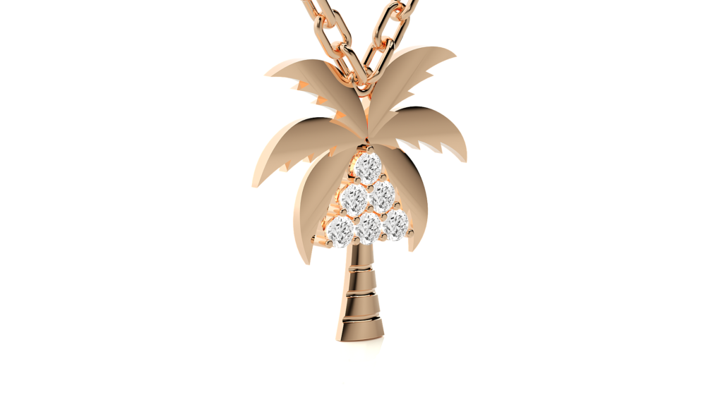 Palm Tree Lab Grown Diamond Pendant - Image 5