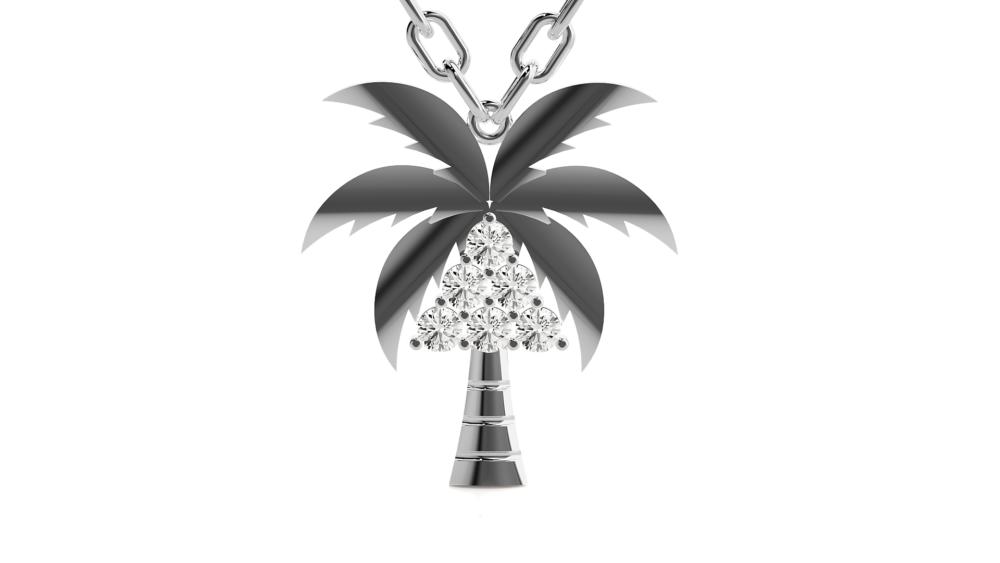 Palm Tree Lab Grown Diamond Pendant - Image 7