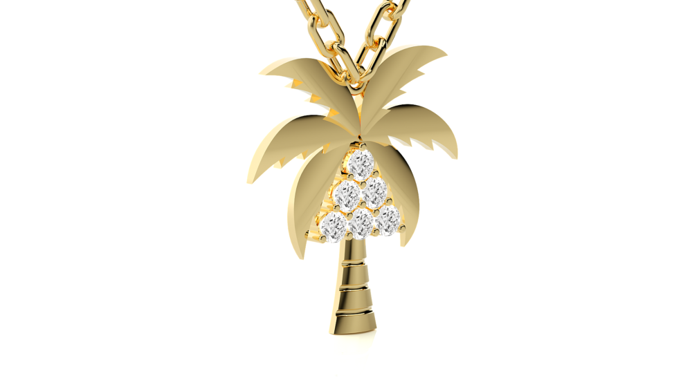 Palm Tree Lab Grown Diamond Pendant - Image 2