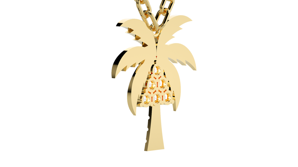 Palm Tree Lab Grown Diamond Pendant - Image 3