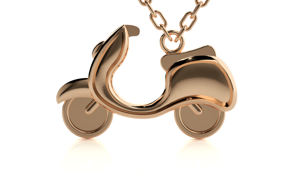 Vespa Scooter Gold Pendant