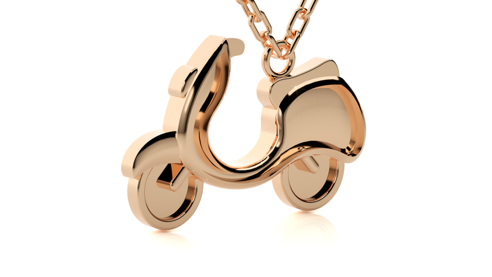 Vespa Scooter Gold Pendant - Image 2