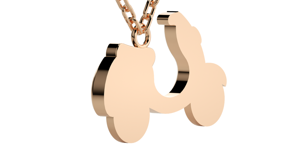 Vespa Scooter Gold Pendant - Image 3