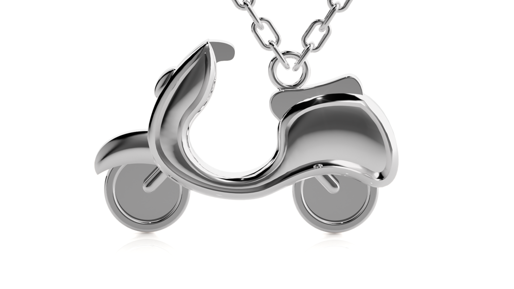 Vespa Scooter Gold Pendant - Image 7
