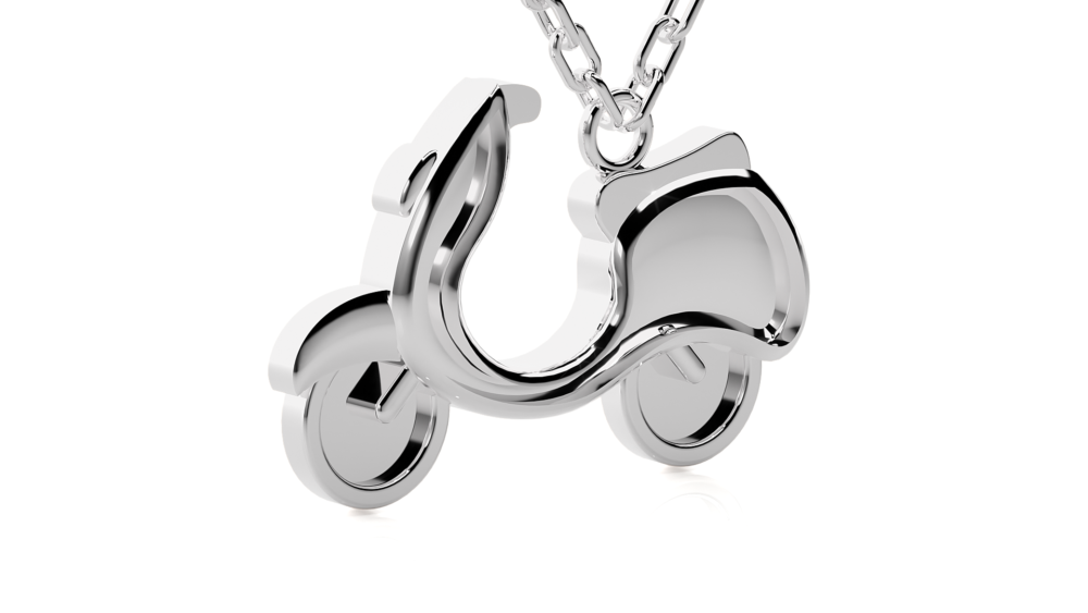 Vespa Scooter Gold Pendant - Image 8