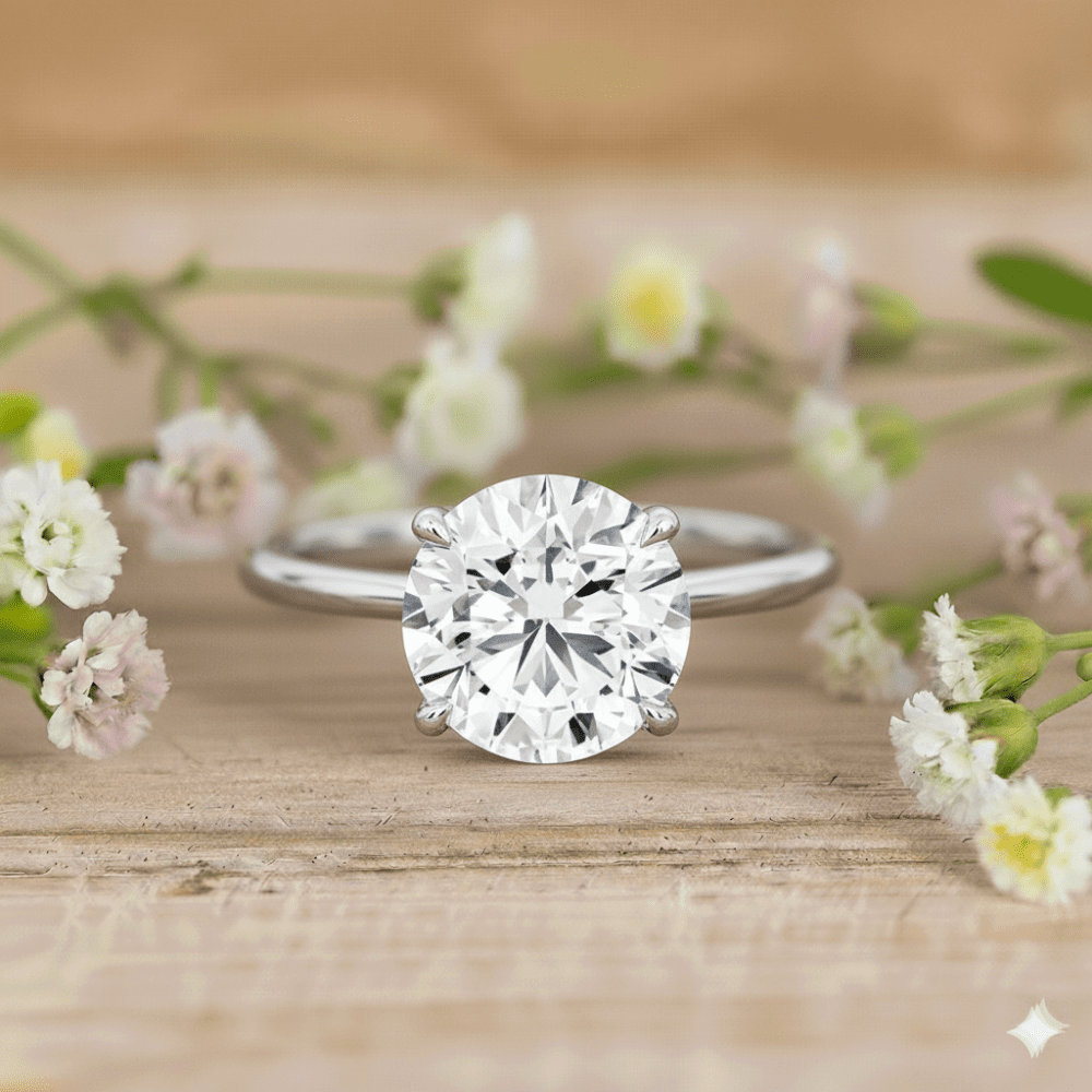2 CT Round Lab Grown Diamond Engagement,Solitaire Ring