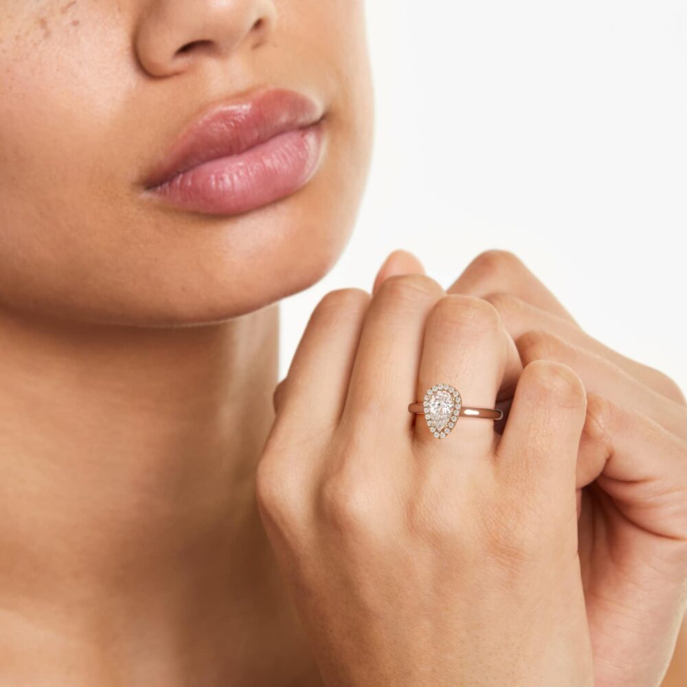 2 CT Pear Cut Lab Grown Diamond Engagement Ring for Women - Image 2