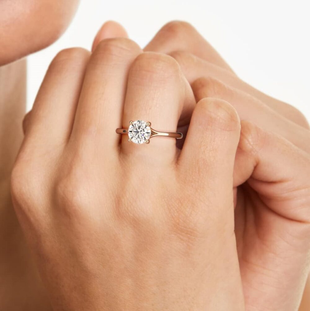 1 CT Round Lab Grown Diamond Solitaire Engagement Ring for Women - Image 6
