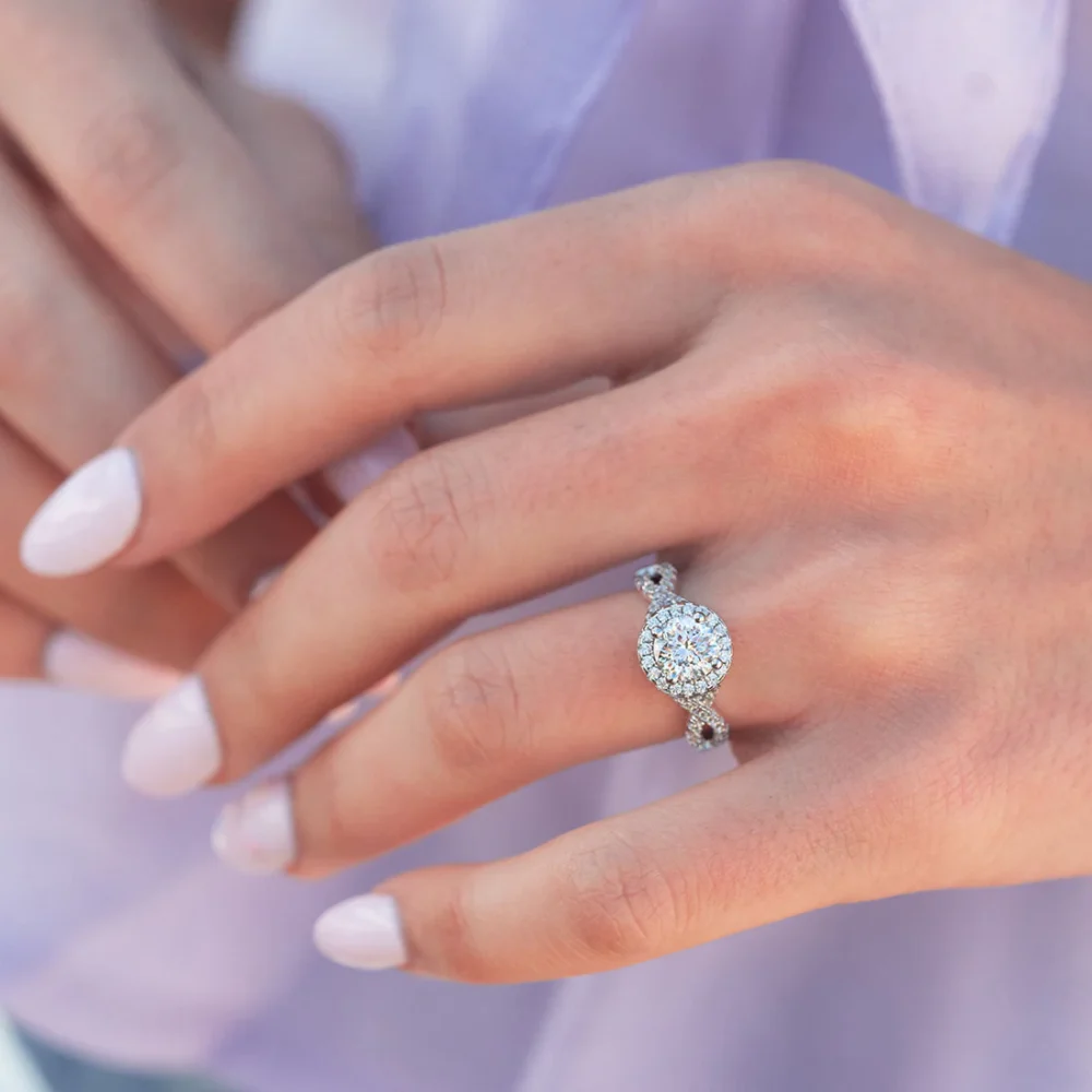 1 CT Round Lab Grown Eco Friendly Diamond Engagement Ring - Image 2