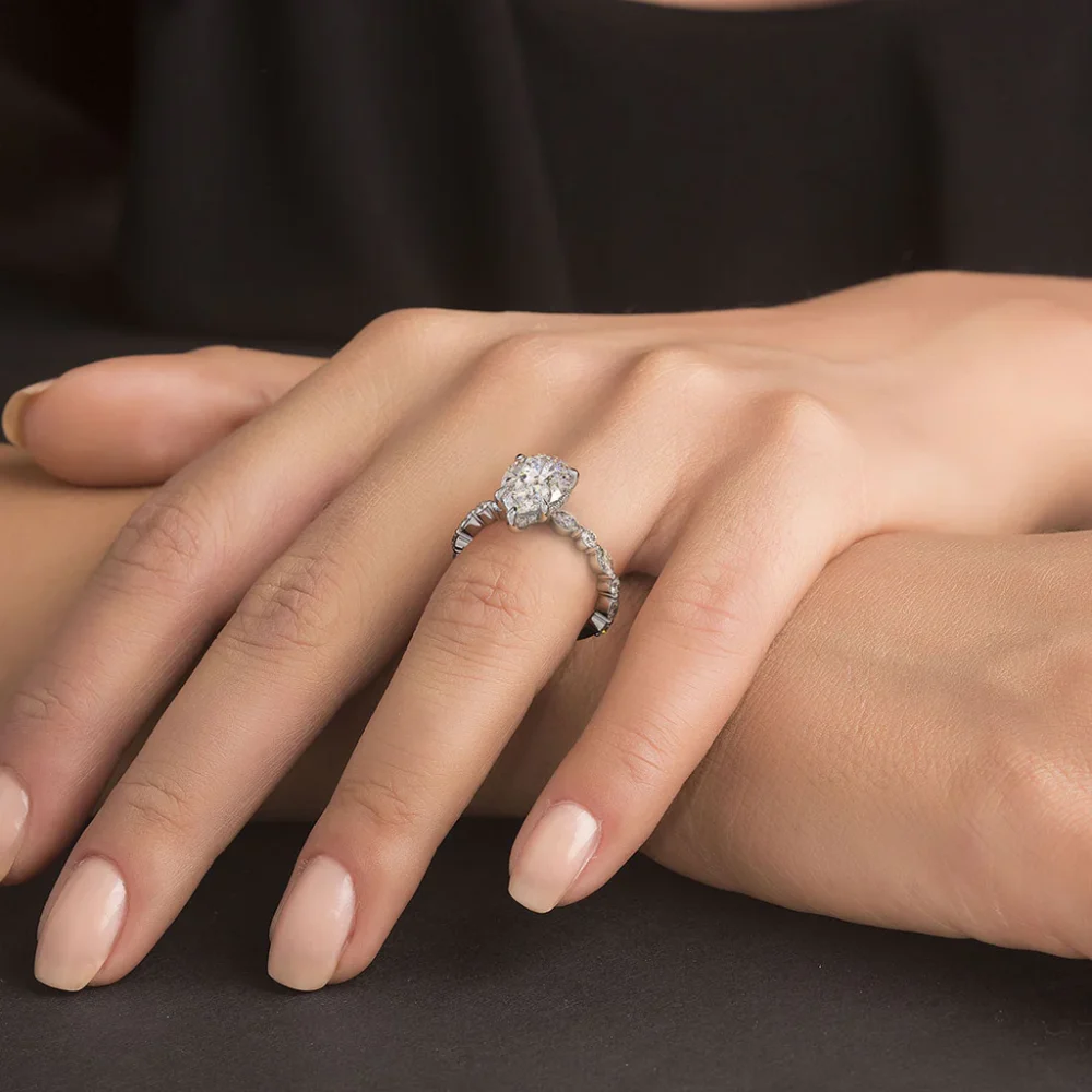 3 CT Pear and Marquise Shape Lab Grown Diamond Engagement Ring for Women - Image 10