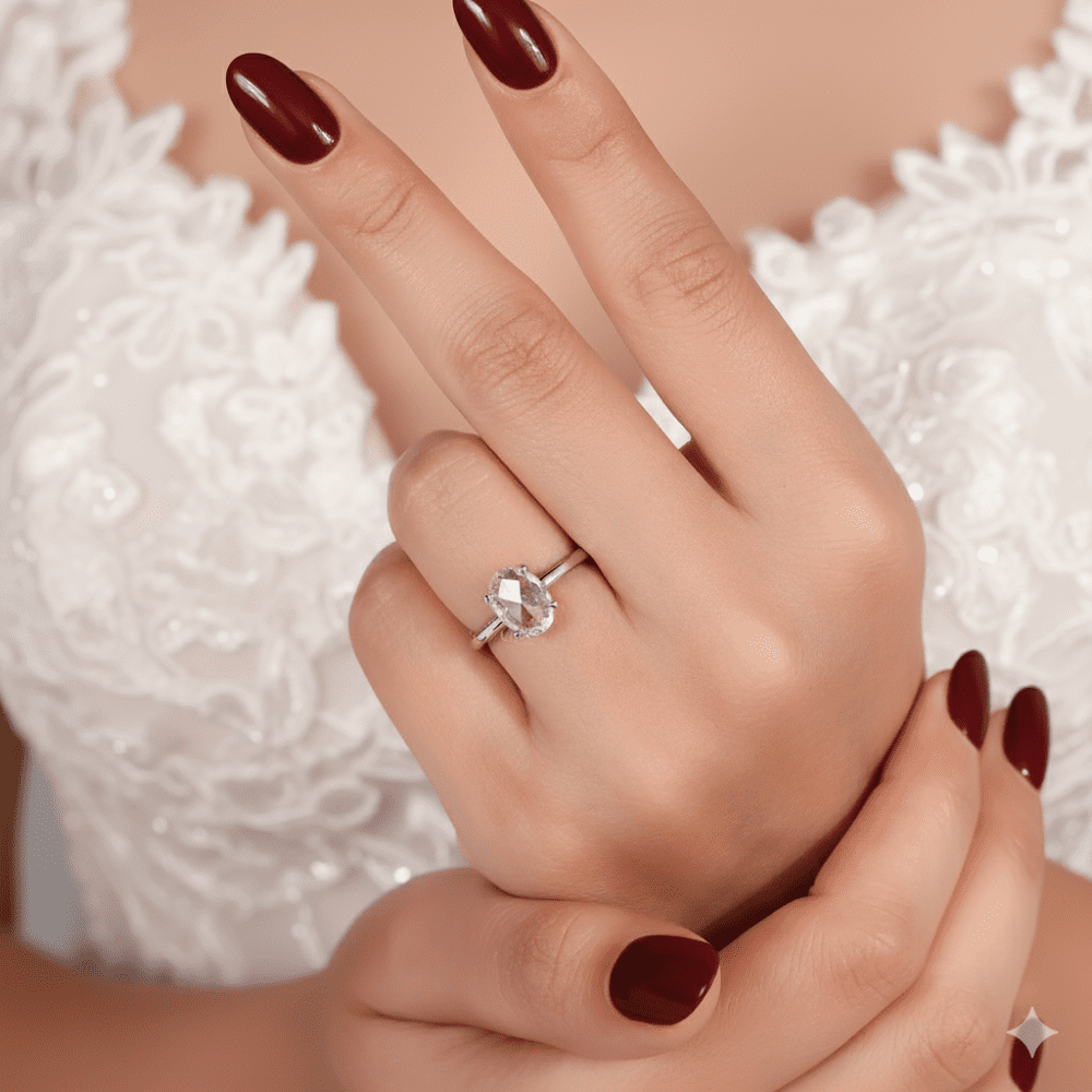 1 CT Emerald Cut Lab Grown Diamond Halo Engagement Ring for Women - Image 6
