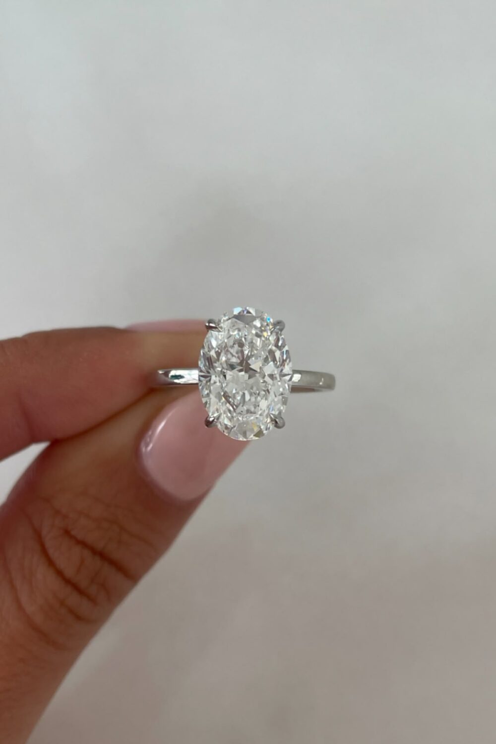 1 CT Oval cut Lab Grown Diamond Hidden Halo Engagement Ring - Image 7